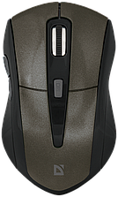 Беспроводная мышь Defender Accura MM-965, 6 кнопок, 1600dpi, питание 2xAAA, коричневая