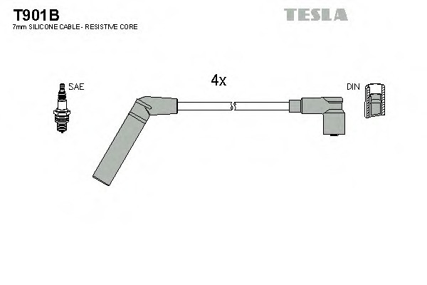 Высоковольтные провода TESLA Mitsubishi Colt/Lancer 1.3i/1.5i 16V 86-03 - фото 1 - id-p58674837