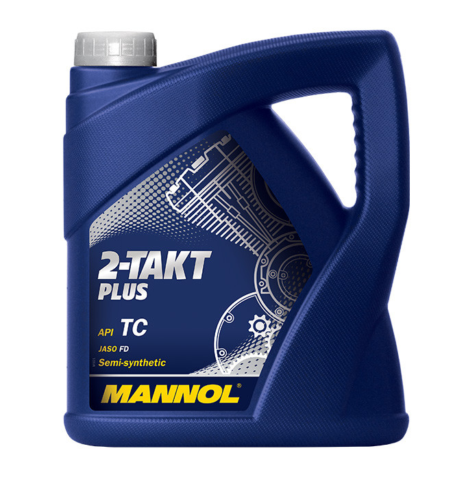 Масло двухтактное моторное MANNOL 2-Takt Plus полусинтетика 4л, 54931