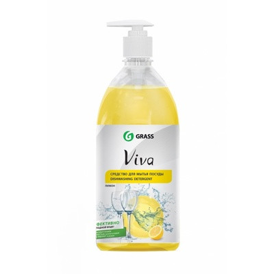 Средство для мытья посуды VIVA нейтральное, лимон 1 л, с дозатором - фото 1 - id-p58711162