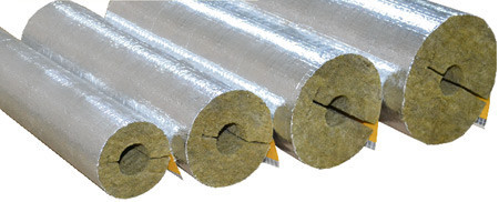 Теплоизоляционные базальтовые цилиндры покрытые алюминиевой фольгой 40 мм