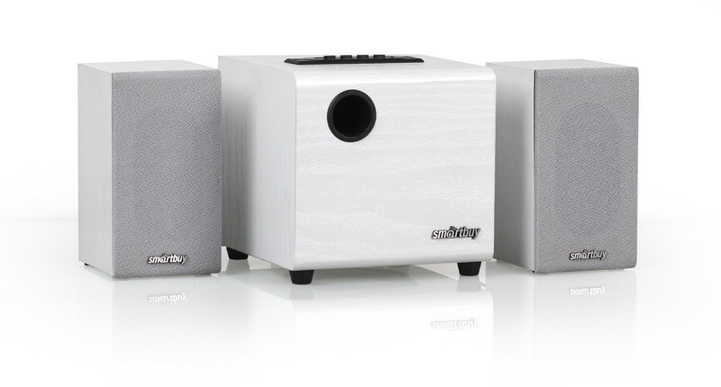 Акустическая 2.1 система SmartBuy SPARTA White, 12 Вт, пластик/дерево, USB, FM-радио, 220В
