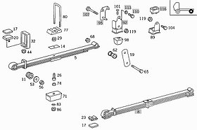 Коренной лист задней 3-ех листовой рессоры Мерседес Атего 1318-1329