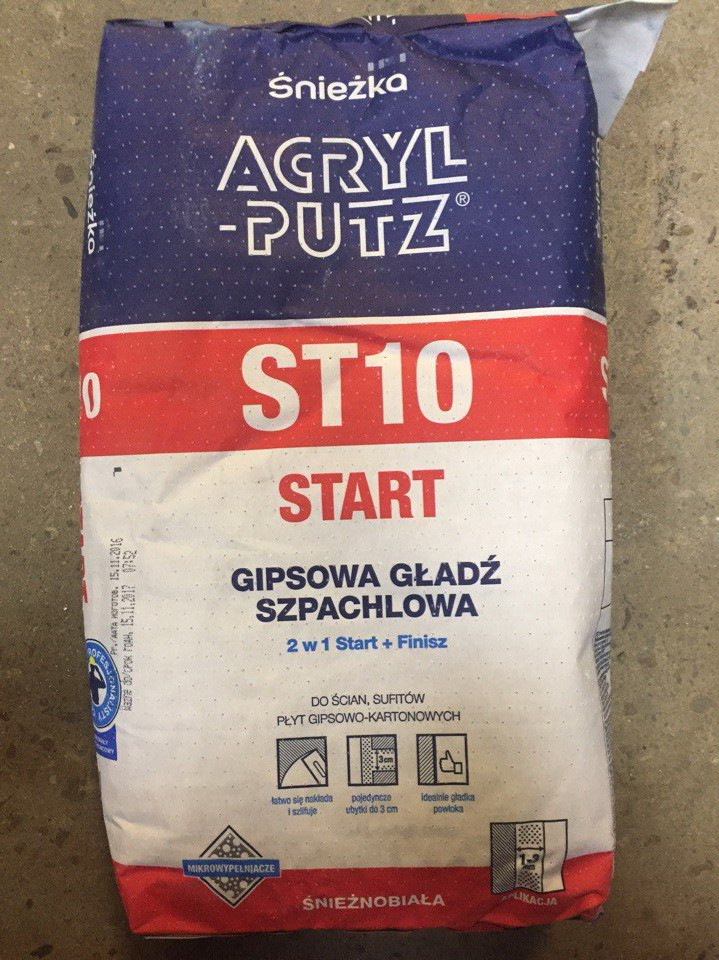 Шпатлевка Акрил-путс ST 10, 5 кг. Польша (акрил путц) - фото 1 - id-p58732659