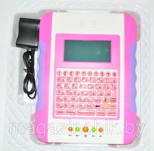 Развивающая игрушка ЭЛЕКТРОННЫЙ ПЛАНШЕТ розовый с цветным экраном JOY TOY 7220