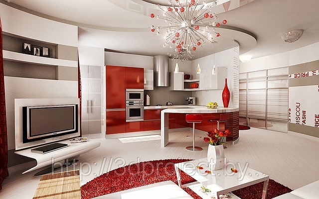 Дизайн интерьера однокомнатной квартиры-дизайн интерьера квартир,дизайн проект.Цены,стоимость в Минске - фото 1 - id-p2302503
