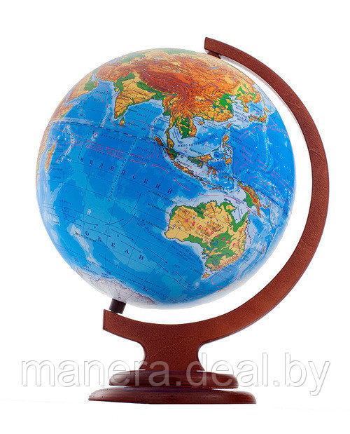 Глобус физический диаметр 25 см НА ДЕРЕВЯННОЙ ПОДСТАВКЕ - фото 1 - id-p58748086