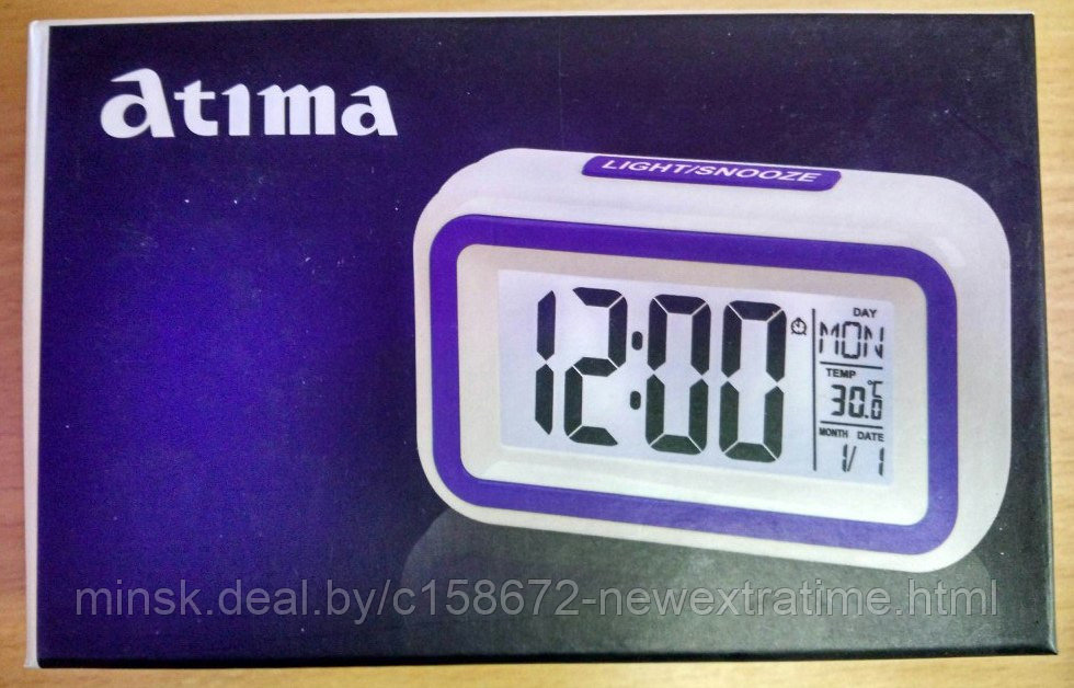 Настольные электронные часы Atima 01 (будильник, подсветка, датчик шума)
