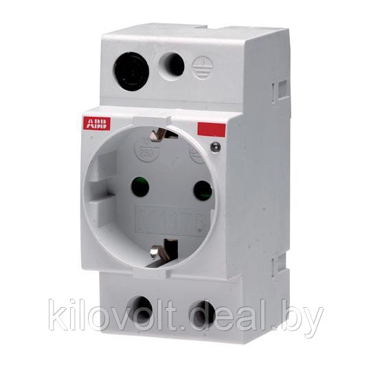 Розетка на DIN рейку M1175 2P+E 16A, 250VAC, нем. стдандарт, 2,5M ABB. - фото 1 - id-p58751791