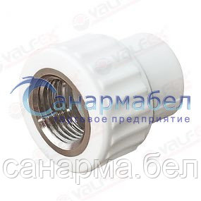 Муфта ПП комбинир. с ВР 25х3/4" белая VALFEX - фото 1 - id-p58752900