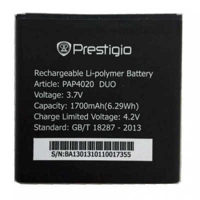 Аккумулятор для телефона Partner PAP 4020 1700mAh для Prestigio MultiPhone 4020 DUO - фото 1 - id-p58753987