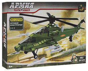 Конструктор Ausini 22709 "Армия" Военный вертолет 487 деталей