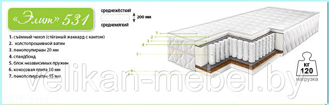 Ортопедический матрас " Элит 531 " - фото 2 - id-p58754367