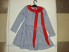 Платье ДПД856067н"Осенний блюз"гусиная лапка черный на белом+красный