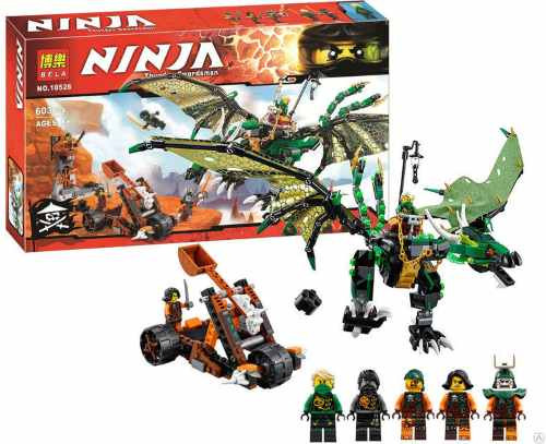 Конструктор Bela Ninja 10526 "Зелёный энерджи дракон Ллойда" (аналог Lego NINJA) - фото 1 - id-p58777267