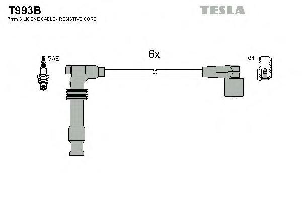 Высоковольтные провода TESLA OPEL Omega/Vectra A-B 2.5i V6 92-00