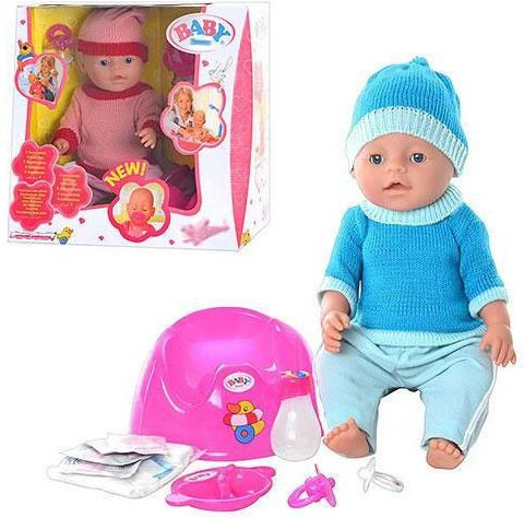 Пупс Baby Doll (Беби Долл) аналог Baby Born 9 функций, 9 аксессуаров, 8001-F