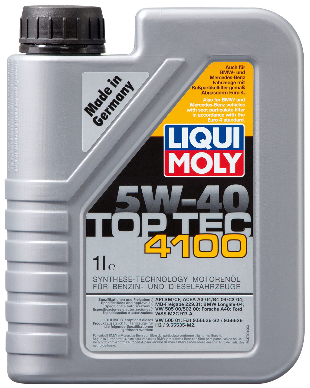 Моторное масло LIQUI MOLY 9510 Top Tec 4100 5W-40 1л (Замена 3700) - фото 1 - id-p55411170