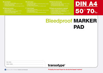 Блок бумаги Transotype для маркеров А4 (50 листов), пл. 70 г/м2, Германия