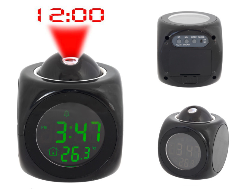 Часы с вращающимся проектором времени SiPL Black - фото 1 - id-p58880776