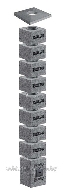 Легкая покрывная плита для блока d 200 мм ISOKERN Изокерн(дымоходы Schiedel Дания) - фото 3 - id-p1814844