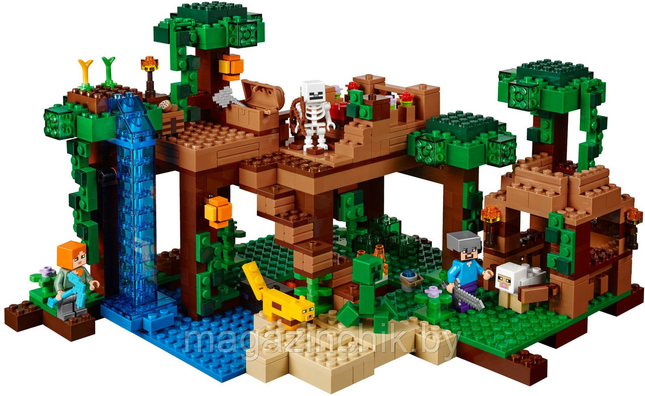 Конструктор Майнкрафт Minecraft Домик на дереве в джунглях 10471, 718 дет., 6 минифигурок, аналог Лего 21125 - фото 2 - id-p59063678