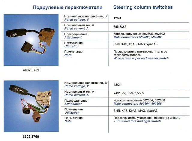 6602.3709 Переключатель подрулевой (оригинал) - фото 1 - id-p46010