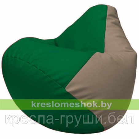 Кресло мешок Груша Г2.3-0102 зелёный и светло-серый