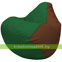 Кресло мешок Груша Г2.3-0107 зелёный и коричнвый