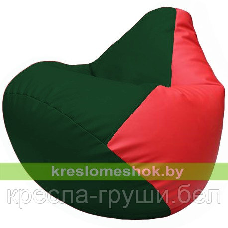 Кресло мешок Груша Г2.3-0109 зелёный и красный