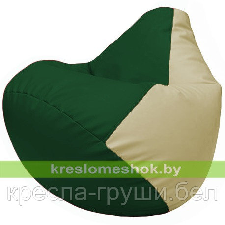 Кресло мешок Груша Г2.3-0110 зелёный и светло-бежевый