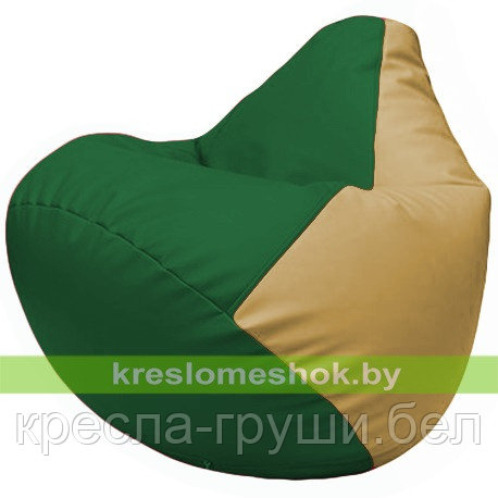 Кресло мешок Груша Г2.3-0113 зелёный и бежевый