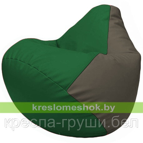Кресло мешок Груша Г2.3-0117 зелёный и серый