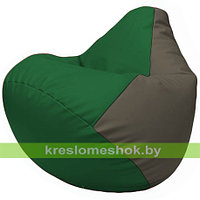 Кресло мешок Груша Г2.3-0117 зелёный и серый