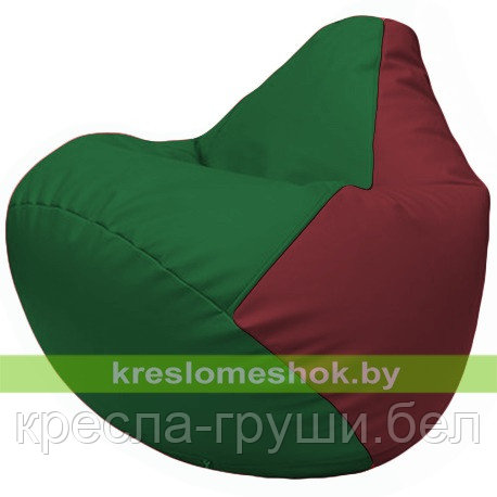 Кресло мешок Груша Г2.3-0121 зелёный и бордовый