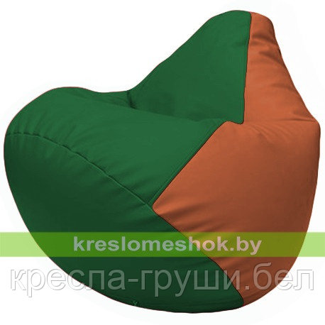 Кресло мешок Груша Г2.3-0123  зелёный и оранжевый, фото 2