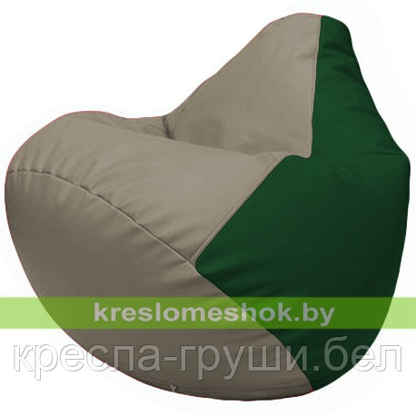 Кресло мешок Груша Г2.3-0201 светло-серый и зелёный, фото 2