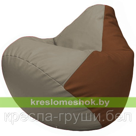 Кресло мешок Груша Г2.3-0207 светло-серый и коричневый