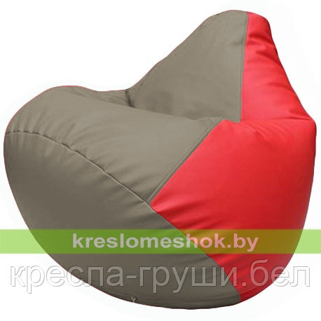 Кресло мешок Груша Г2.3-0209 светло-серый и красный