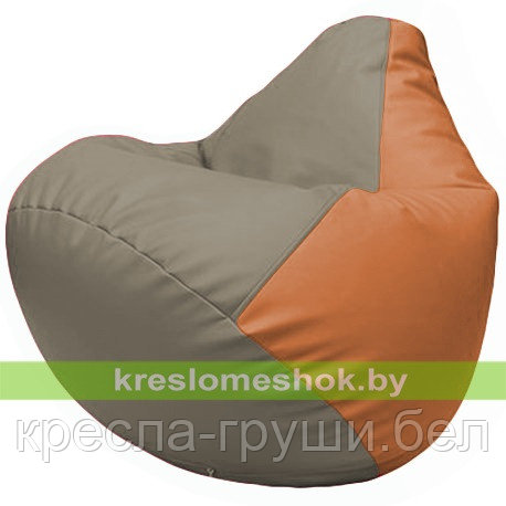 Кресло мешок Груша Г2.3-0220 светло-серый и оранжевый