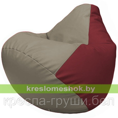 Кресло мешок Груша Г2.3-0221 светло-серый и бордовый