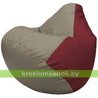 Кресло мешок Груша Г2.3-0221 светло-серый и бордовый
