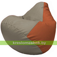 Кресло мешок Груша Г2.3-0223 светло-серый и оранжевый