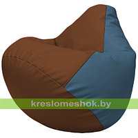 Кресло мешок Груша Г2.3-0703 коричневый и синий