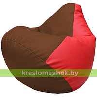 Кресло мешок Груша Г2.3-0709 коричневый и красный