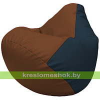 Кресло мешок Груша Г2.3-0715 коричневый и синий