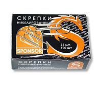 Скрепки никелированные SPONSOR, 25 мм.