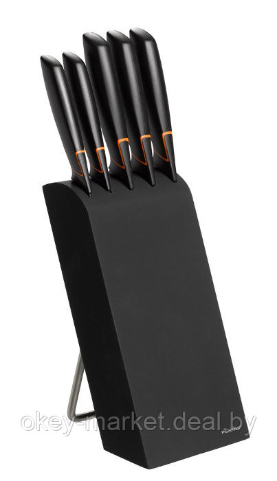 Набор ножей 5 шт. с деревянным черным блоком Edge Fiskars - фото 2 - id-p59210803
