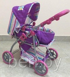 Коляска для кукол с люлькой, коляска-трансформер MELOBO 9672, от 2-х лет, розовая - фото 3 - id-p74614567