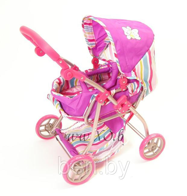 Коляска для кукол с люлькой, коляска-трансформер MELOBO 9672, от 2-х лет, розовая - фото 4 - id-p74614567